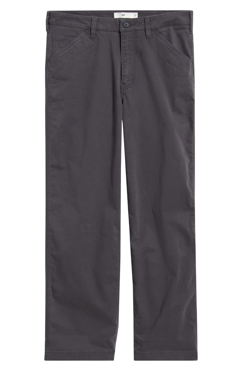 BP. Straight Leg Cotton Stretch Twill Pants, Alternate, color, Black Faded