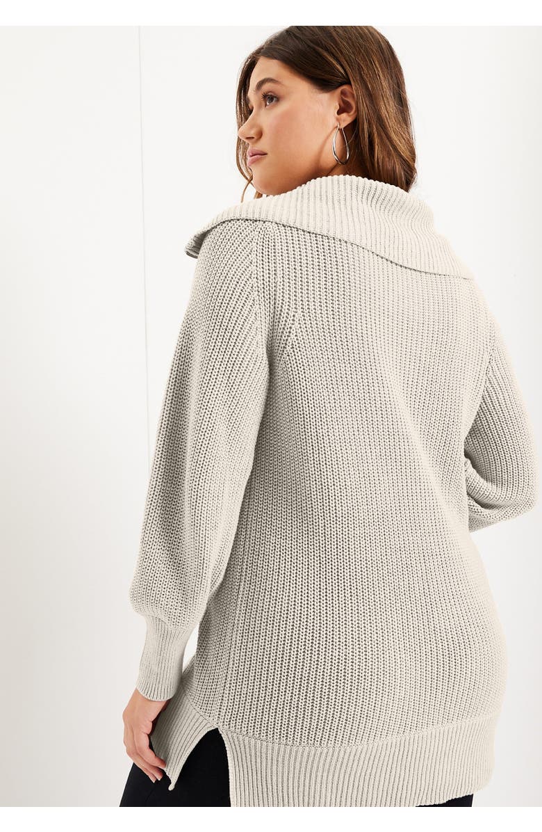 June + Vie Half-Zip Sweater, Alternate, color, Black