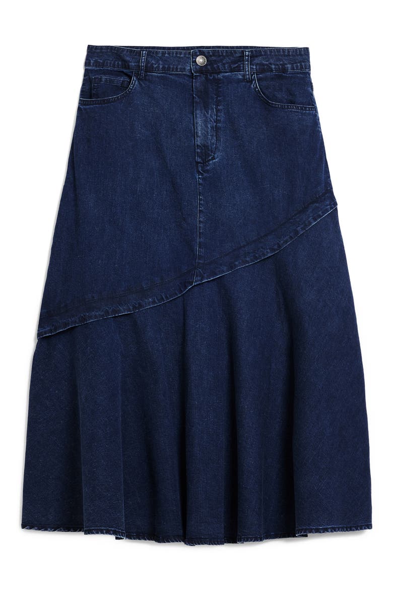 Denim Skirt, Alternate, color, BLUE