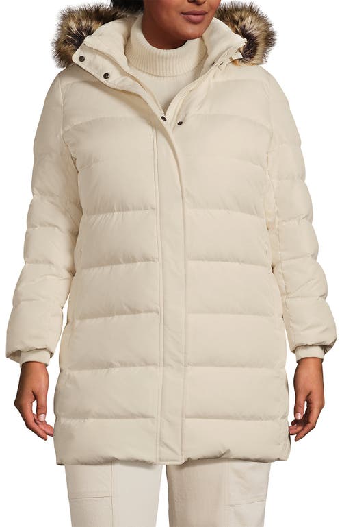 Lands' End Max 600 Down Puffer Coat In Neutral