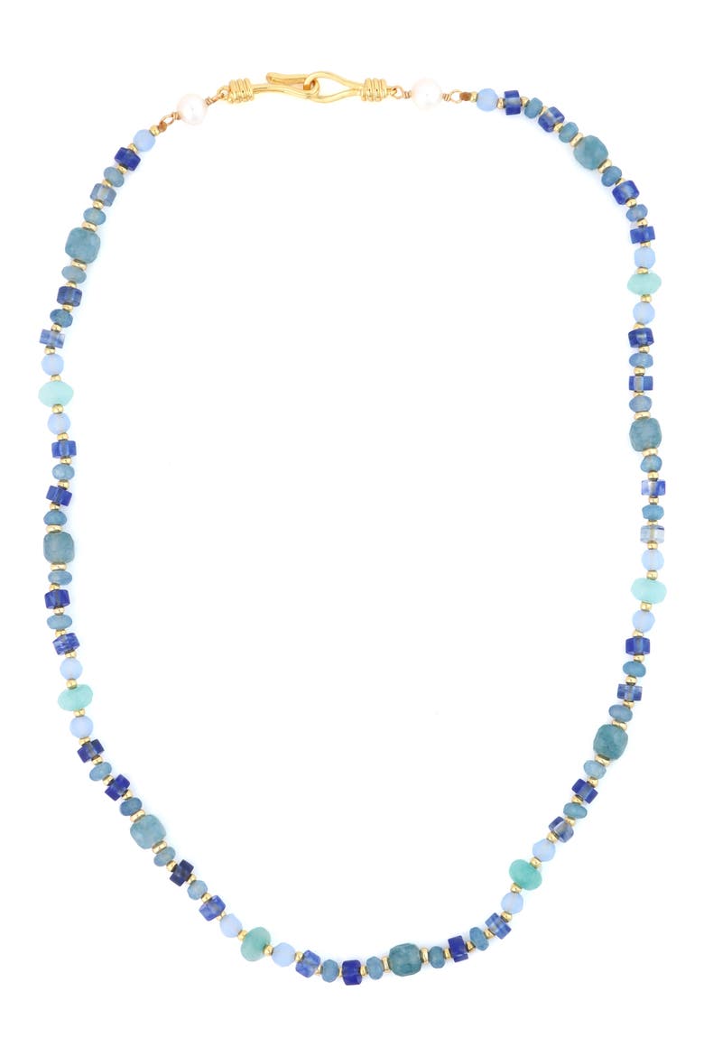 Beaded Necklace, Main, color, BLUE