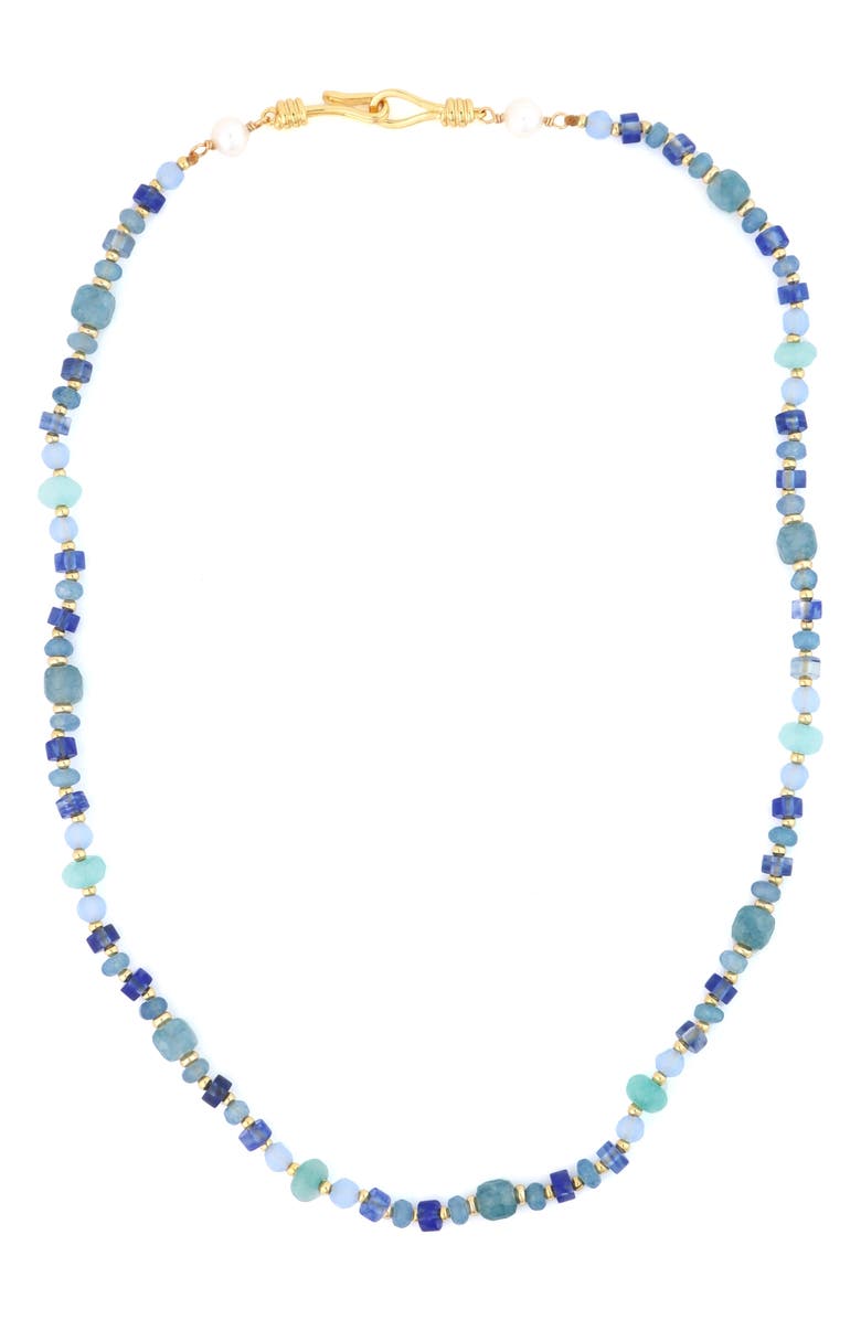 Panacea Beaded Necklace, Main, color, Blue