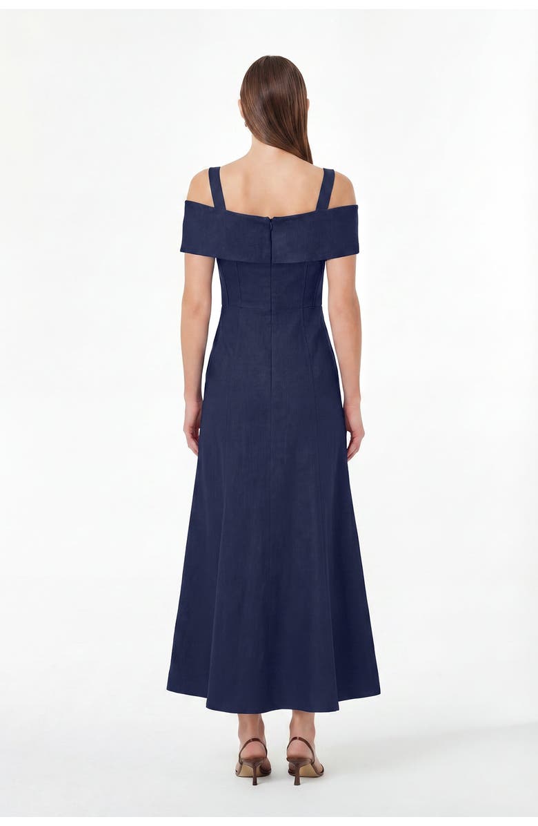 NICHOLAS Ivana Linen Dress, Alternate, color, Midnight