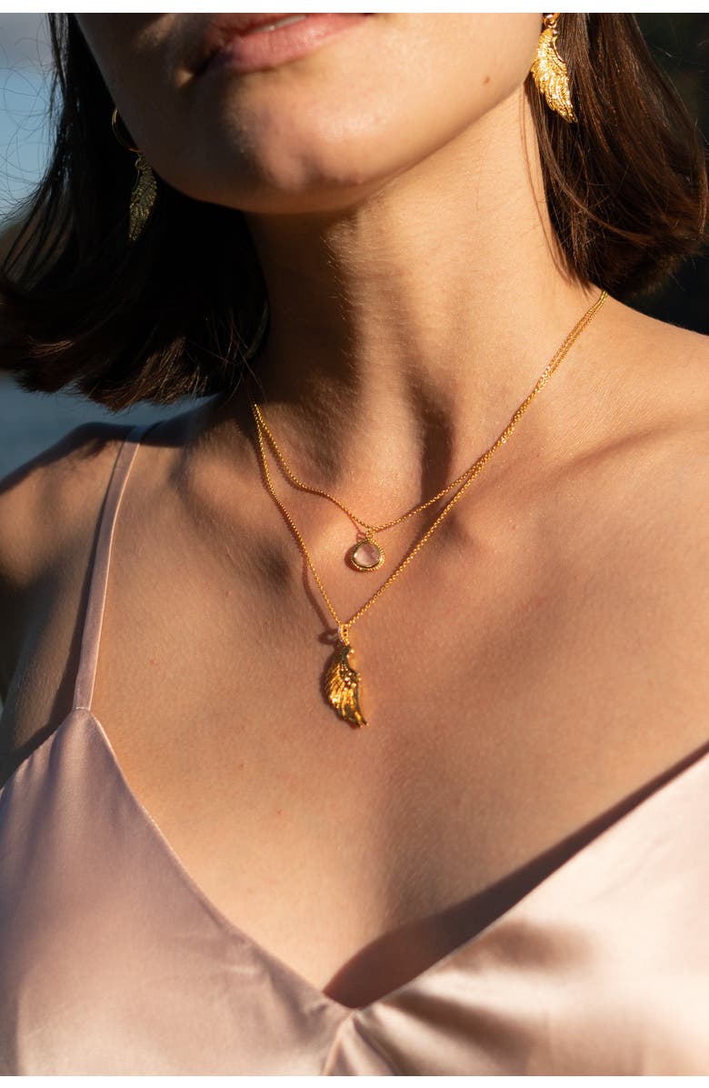 Seven Saints Jewelry Angel Of Love Necklace, Alternate, color, Gold