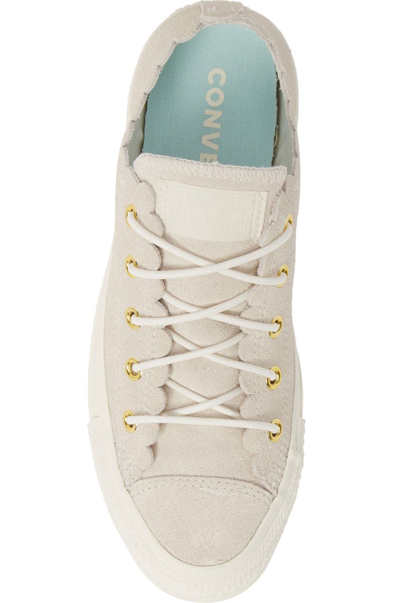 Converse Chuck Taylor<sup>®</sup> All Star<sup>®</sup> Scallop Low Top Leather Sneaker, Alternate, color,