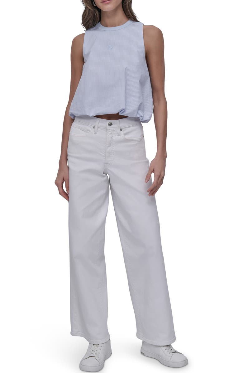 DKNY Jeans Poplin Sleeveless Top, Alternate, color, Harbor