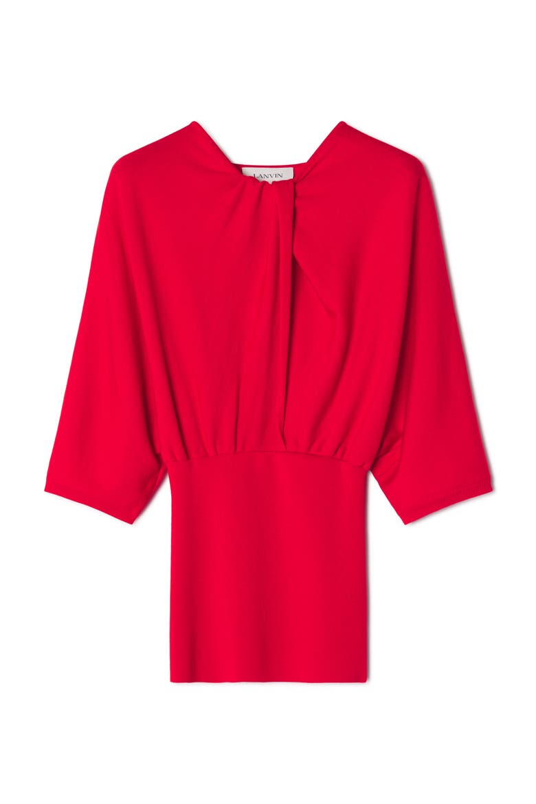 Merino Wool Sweater With Bow Detail, Alternate, color, Poppy Red