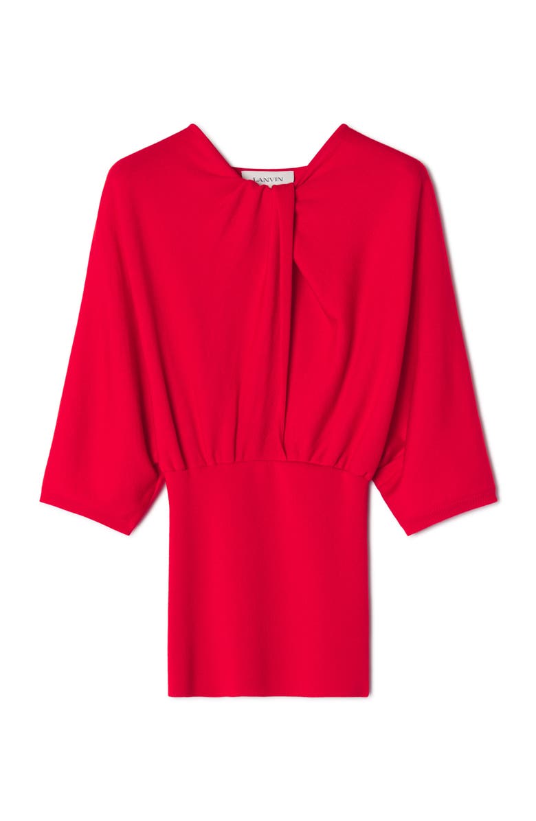 Lanvin Merino Wool Sweater With Bow Detail, Alternate, color, Poppy Red