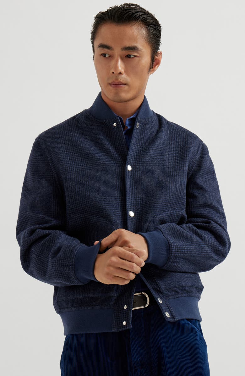 Brunello Cucinelli Reversible bomber jacket, Alternate, color, Navy Blue