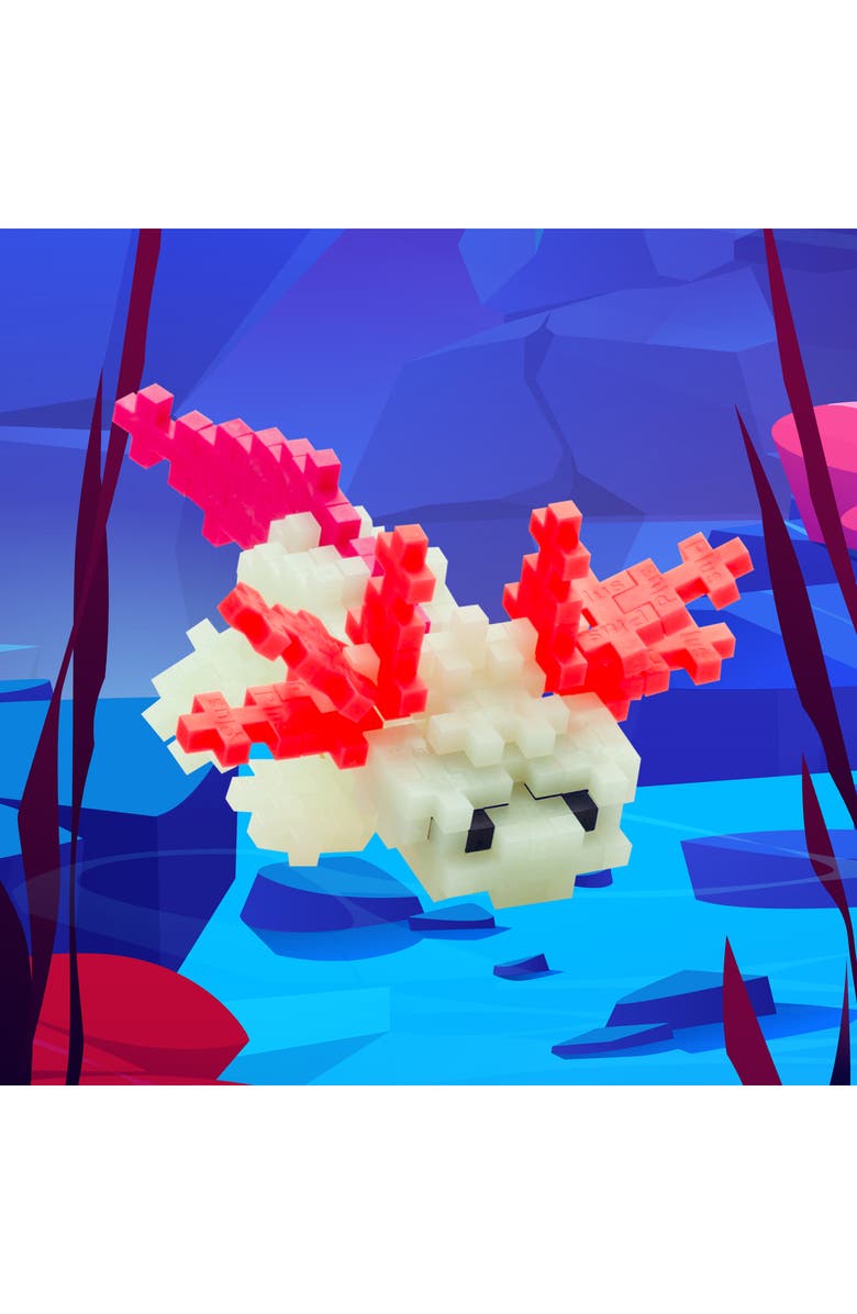 Plus-Plus USA Glow in the Dark Axilotl 70-Piece Tube Building Set, Alternate, color, Multi