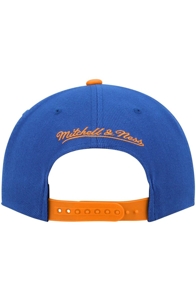 Mitchell & Ness Men's Mitchell & Ness Blue/Orange New York Knicks Gradient Wordmark Snapback Hat, Alternate, color,