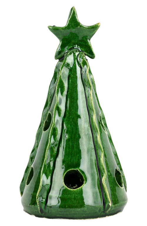 Vietri Foresta Mini Ribbon Tree Christmas Decor In Green
