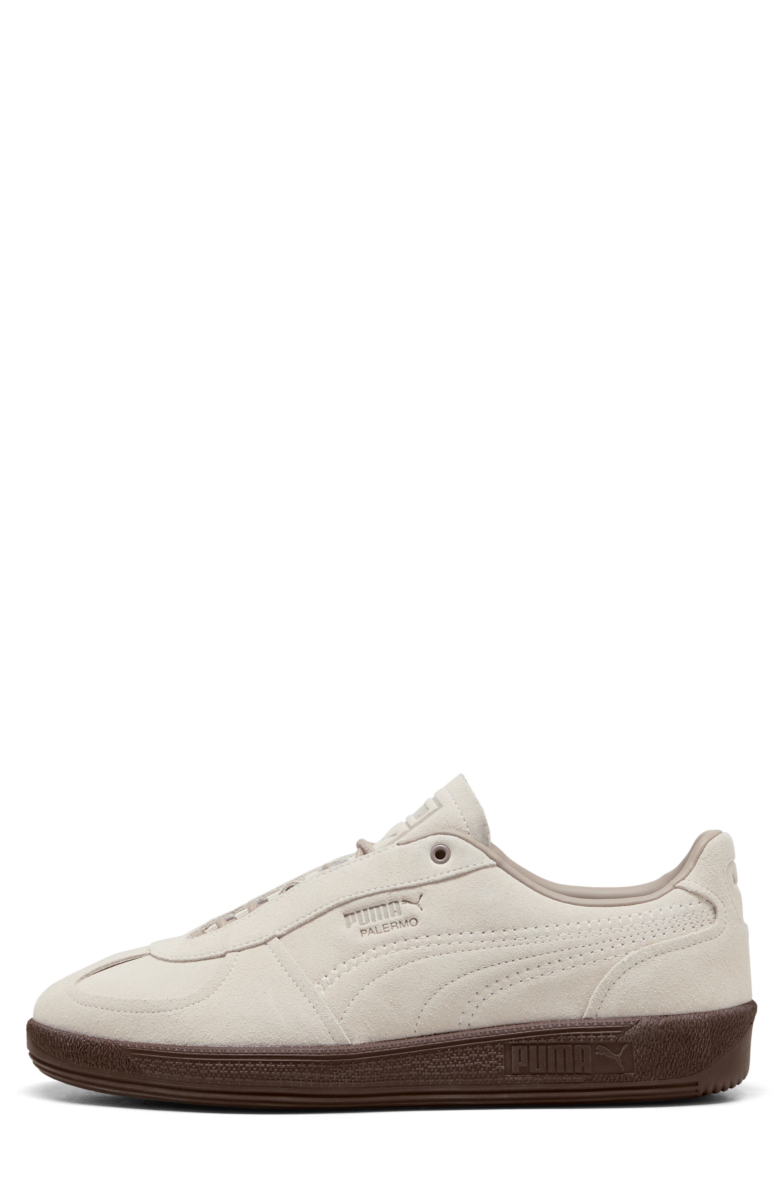 PUMA Palermo Sneaker, Alternate, color, Alpine Snow/ Chestnut Brown