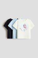 H&M 3-pack printed jersey tops