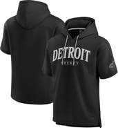 FANATICS Men's Fanatics  Black Detroit Red Wings Elements Ready Short Sleeve Pullover Hoodie