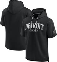 FANATICS Men's Fanatics  Black Detroit Red Wings Elements Ready Short Sleeve Pullover Hoodie