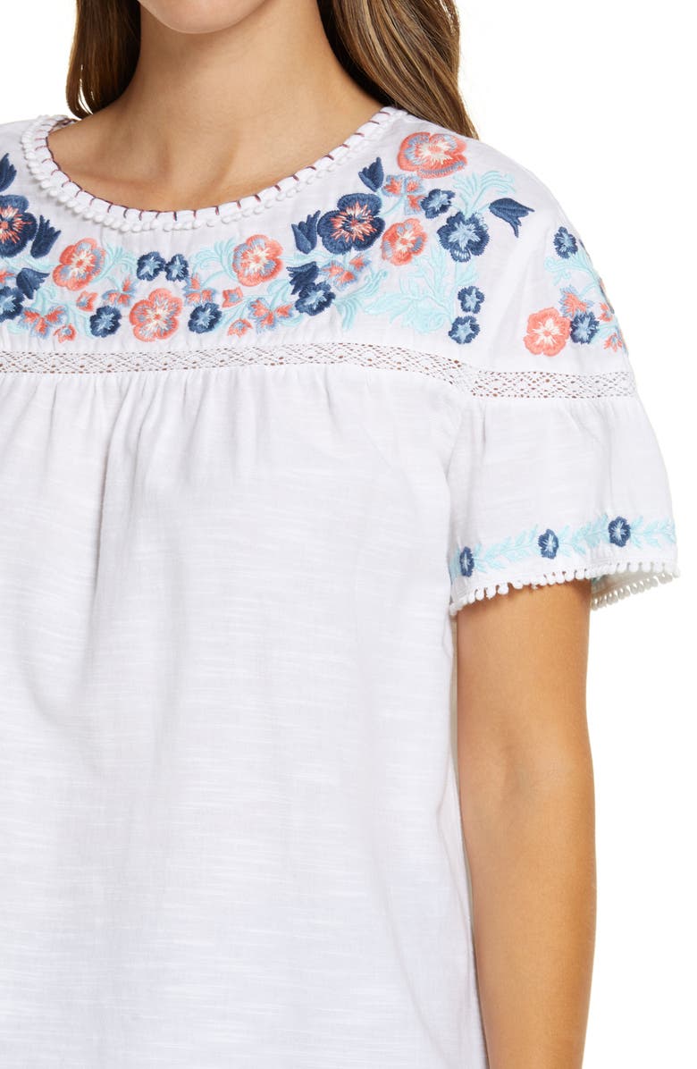 Caslon<sup>®</sup> Embroidered Yoke Top, Alternate, color,