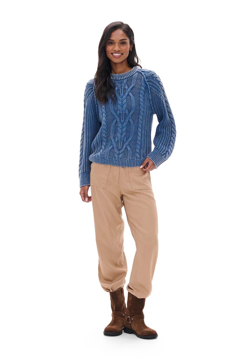 Sami Cable Knit Sweater, Alternate, color, STELLAR