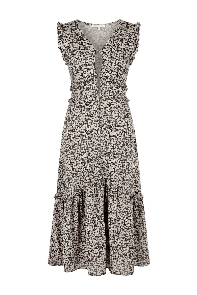 The Black Cherry Cotton Midi Vacation Dress, Main, color, Black