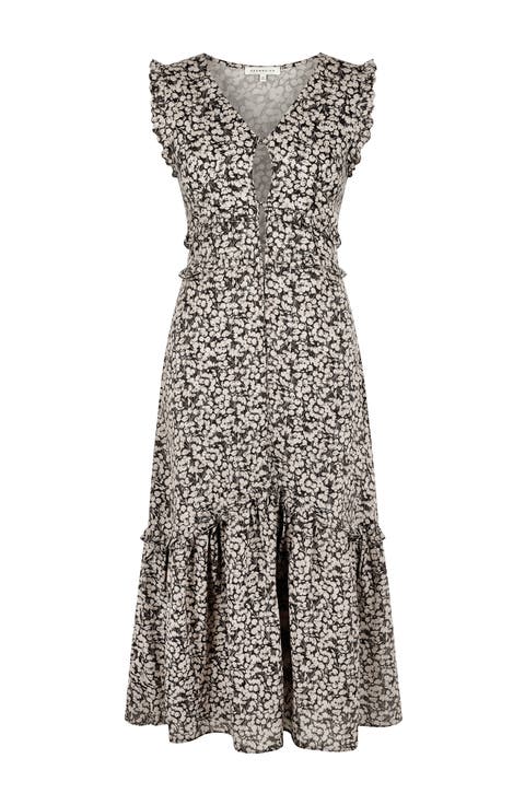 The Black Cherry Cotton Midi Vacation Dress