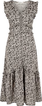 BRUNNA.CO The Black Cherry Cotton Midi Vacation Dress