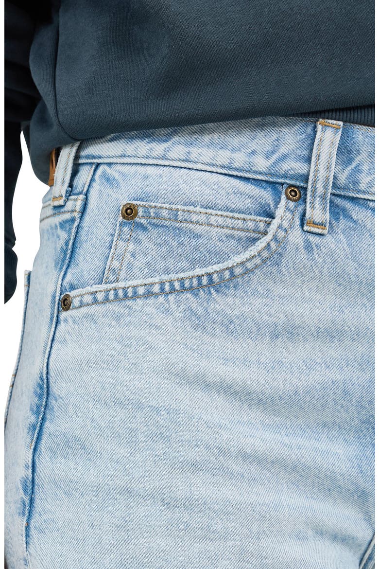 Slouch Raw Hem Denim Bermuda Shorts, Alternate, color, HINT OF RAIN