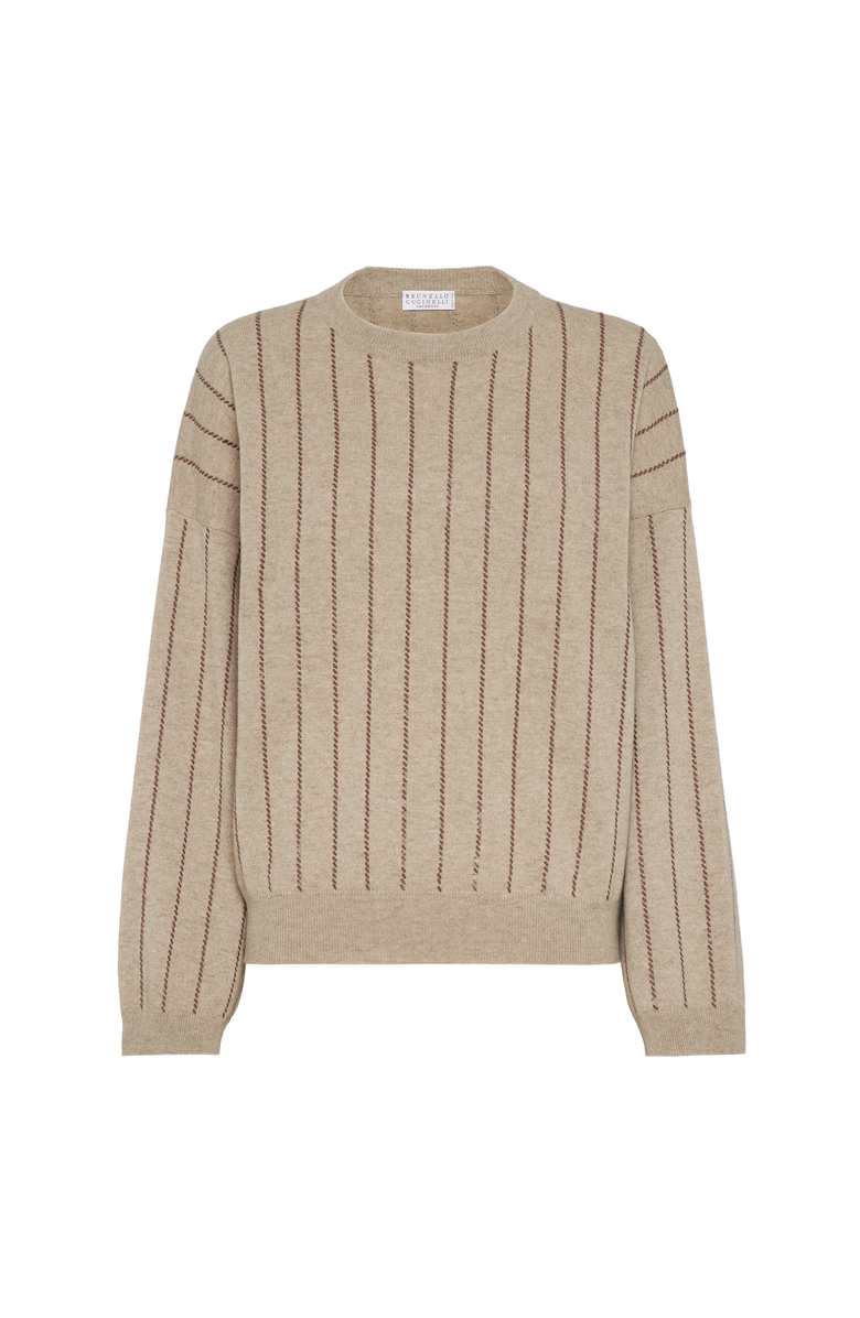 Brunello Cucinelli Dazzling Stripe sweater, Main, color, Cocoa