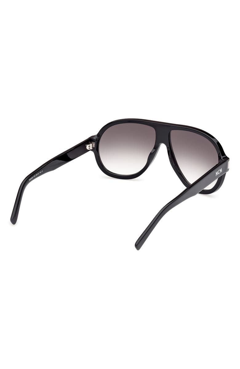 MCM 59mm Pilot Sunglasses, Alternate, color, Shiny Black / Gradient Smoke