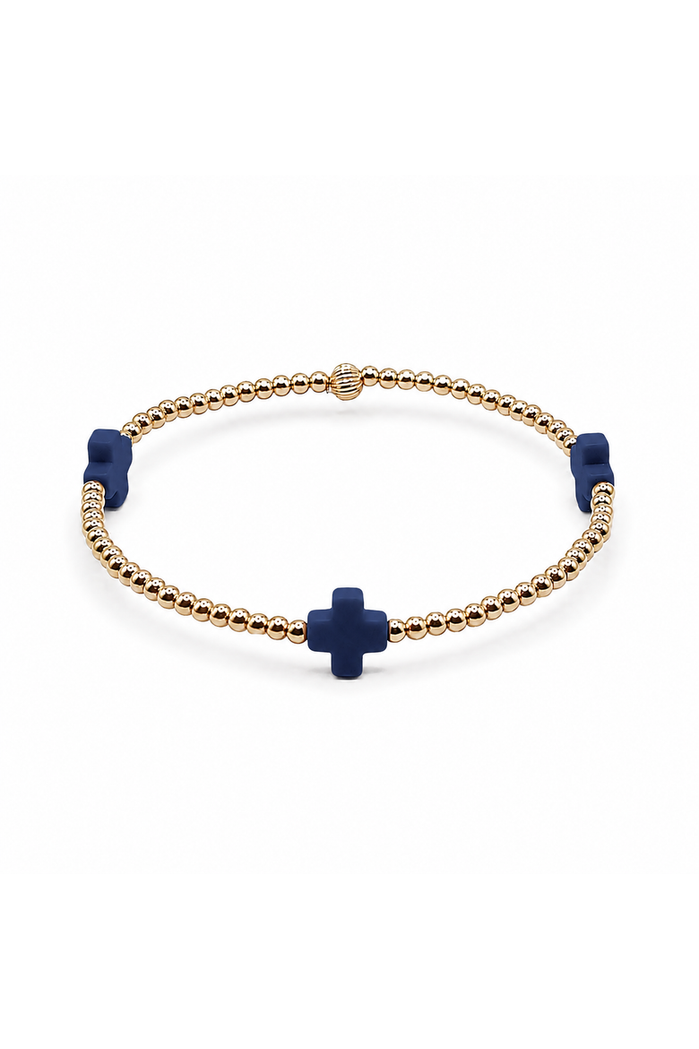Halo Navy Cross Bracelet, Main, color, Navy