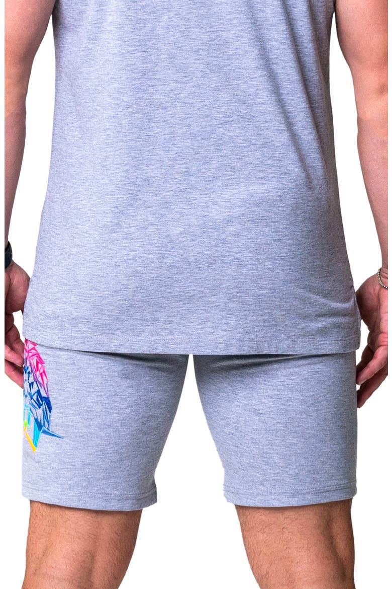 Neon Graphic Drawstring Shorts, Alternate, color, GREY
