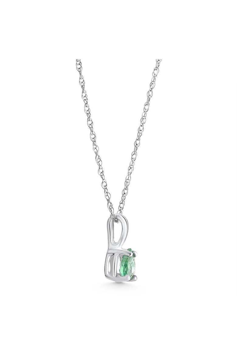 1/4Ct Peart Shape Emerald Cut Pendant 10k Gold, Alternate, color, 10K White Gold