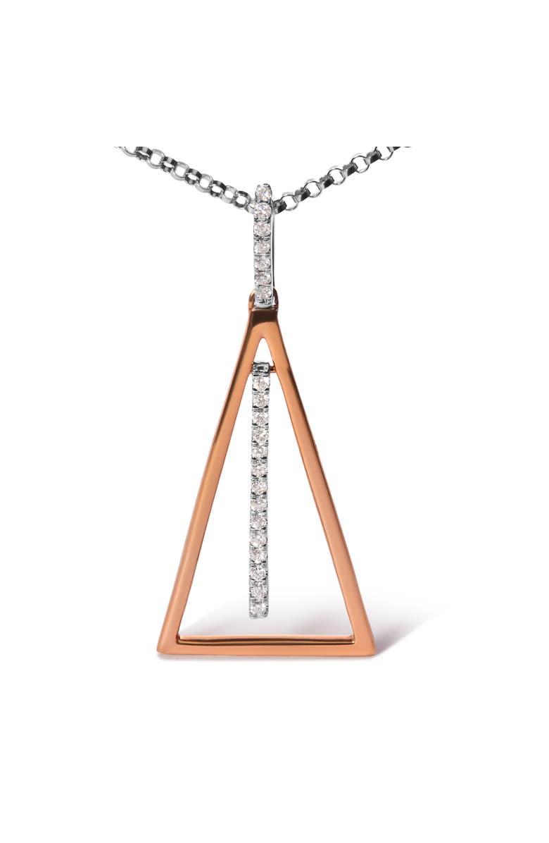 Haus of Brilliance 14K Rose and White Gold 1/8 Cttw Diamond Windchime Pendant Necklace, Alternate, color, White