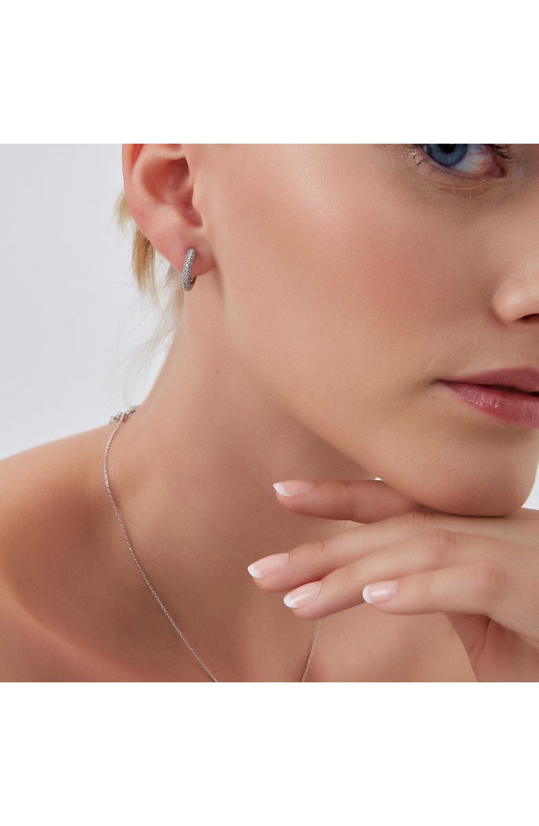 Spero London Pave Sterling Silver Hoop Earrings, Alternate, color, Silver