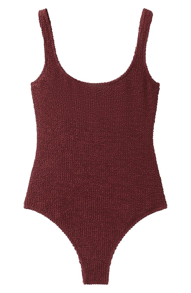 MANGO Textured One-Piece Swimsuit, Main, color, 