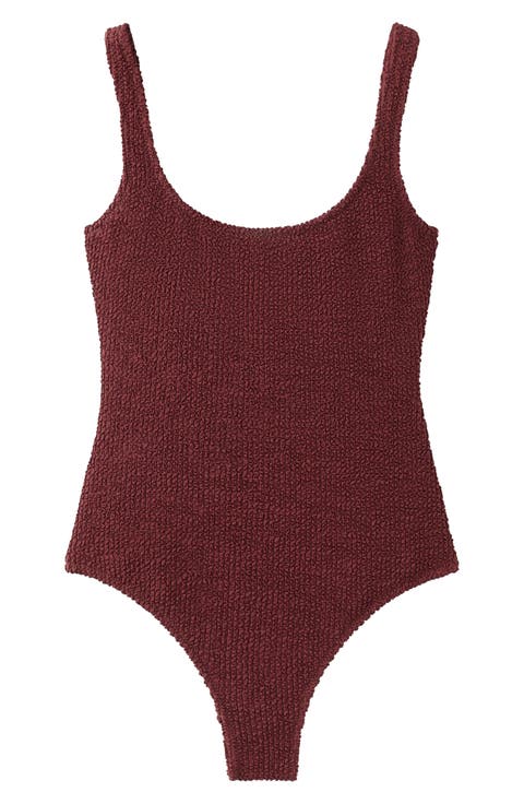 Textured One-Piece Swimsuit