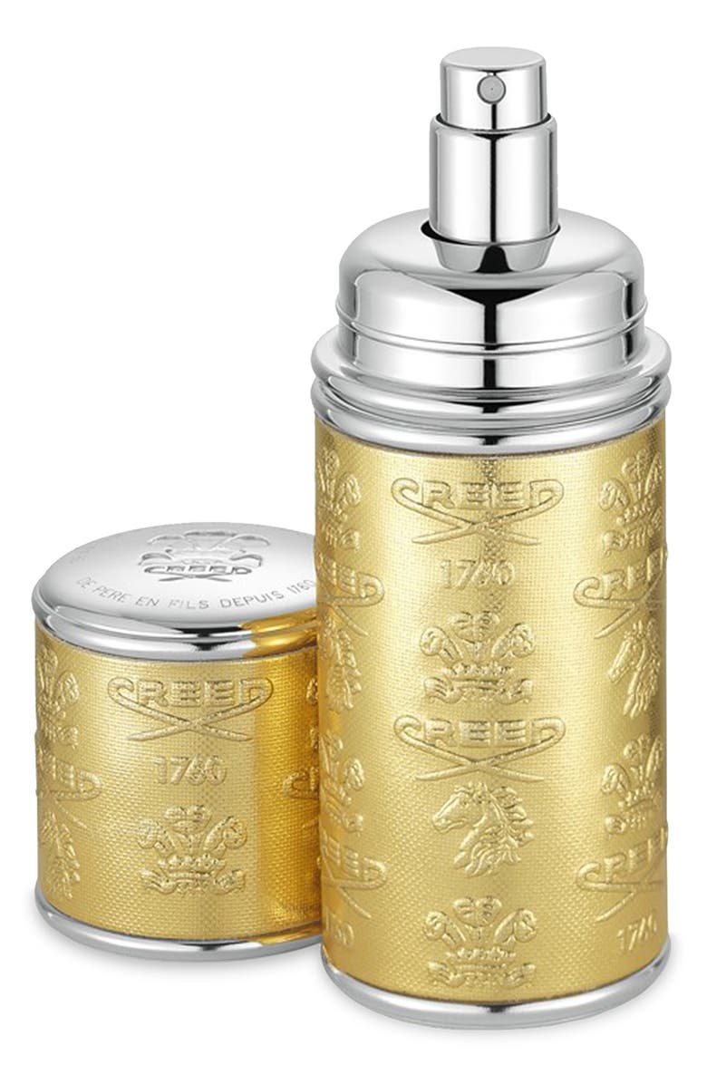 Creed Refillable Deluxe Leather Atomizer, Main, color, Gold/Silver Trim