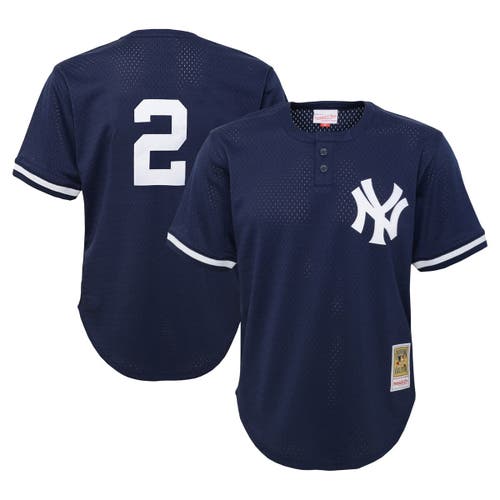 Mitchell & Ness Kids' Toddler  Derek Jeter Navy New York Yankees Cooperstown Collection Mesh Batting Practi In Blue