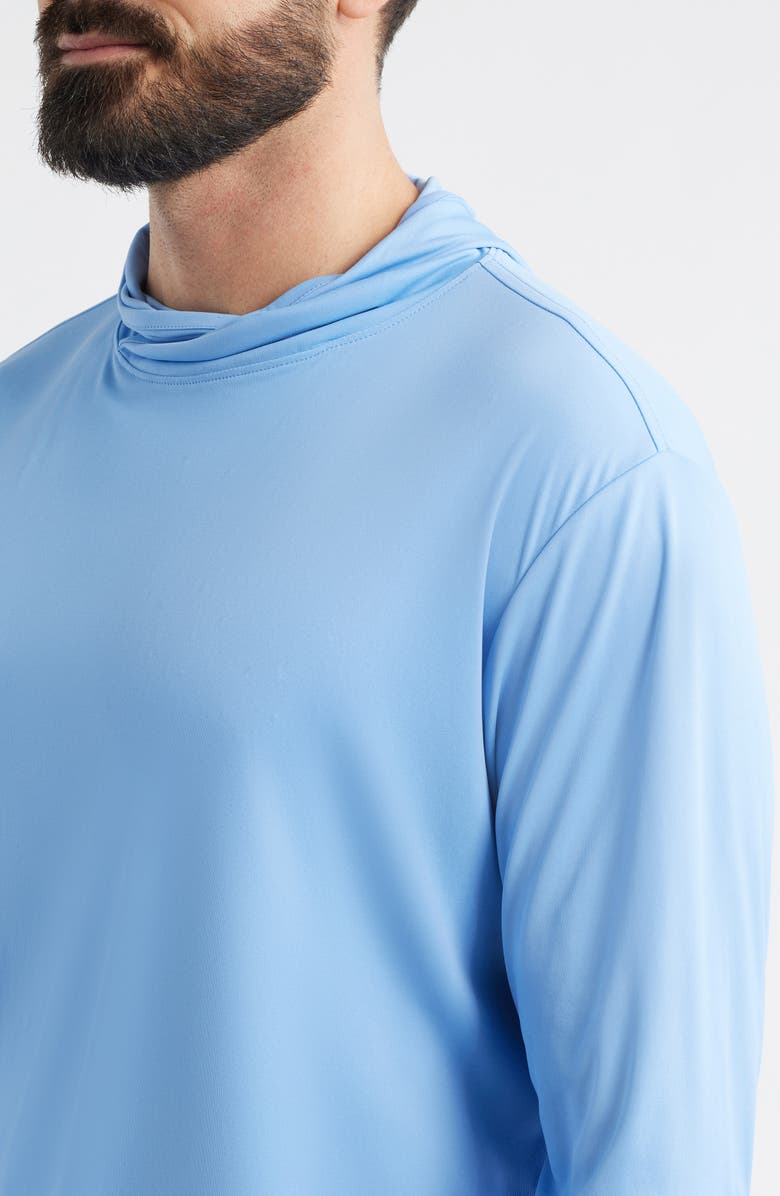 Peter Millar Featherweight Performance Sun Hoodie, Alternate, color, Bluebird