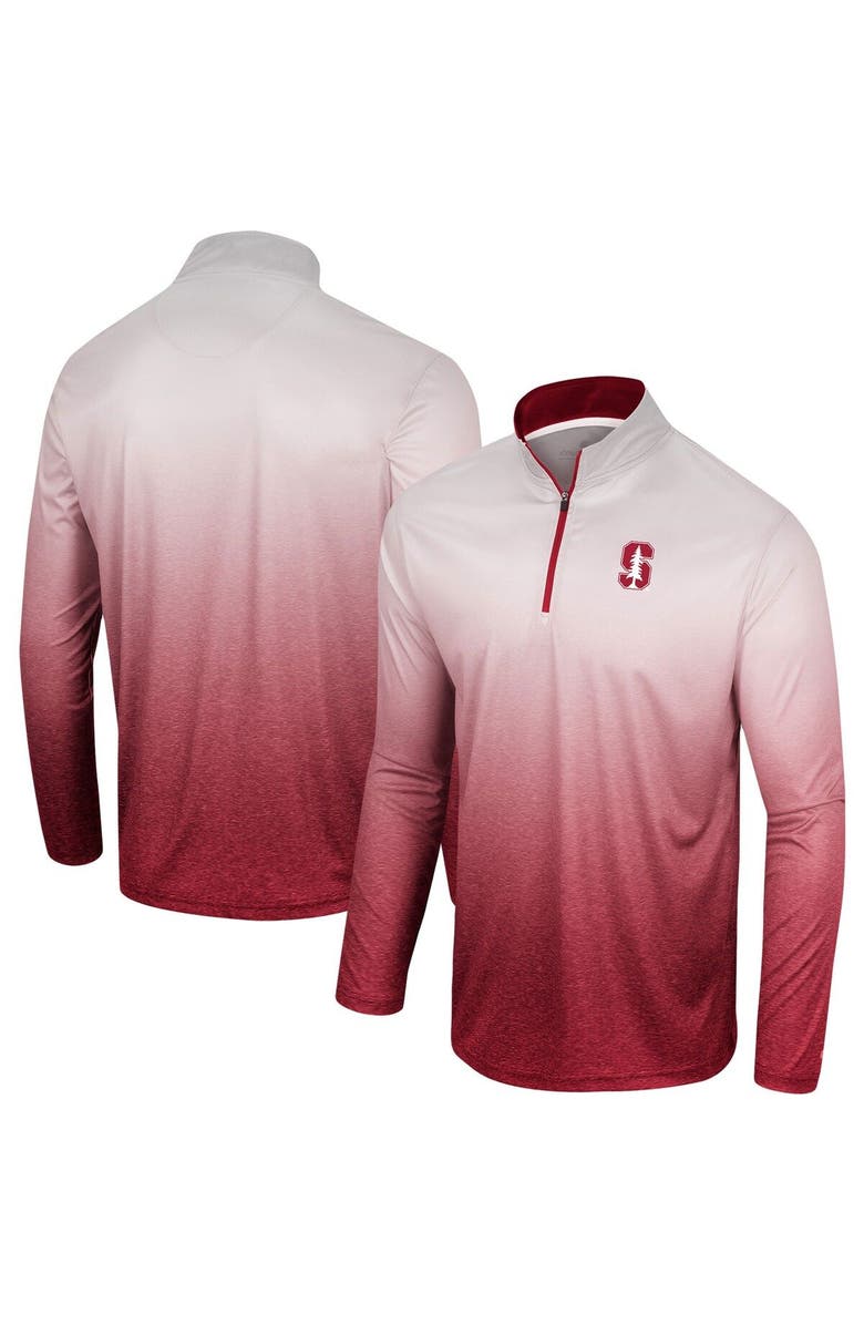 COLOSSEUM Men's Colosseum White/Cardinal Stanford Cardinal Laws of Physics Quarter-Zip Windshirt, Main, color, Cardinal