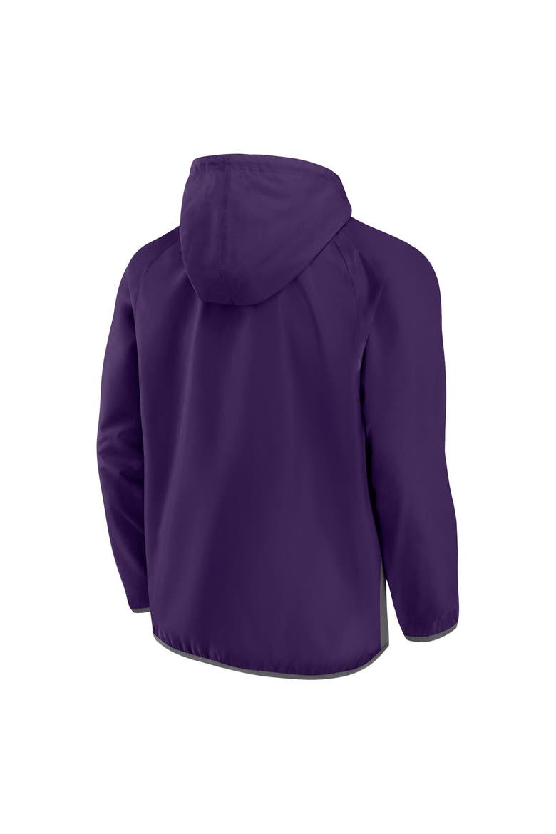 Men's Fanatics Branded  Purple/Gray Phoenix Suns Anorak Flagrant Foul Color-Block Raglan Hoodie Half-Zip Jacket, Alternate, color, Purple