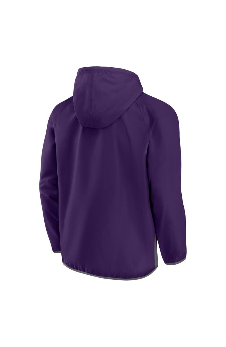 FANATICS Men's Fanatics Branded Purple/Gray Phoenix Suns Anorak Flagrant Foul Color-Block Raglan Hoodie Half-Zip Jacket, Alternate, color, Purple