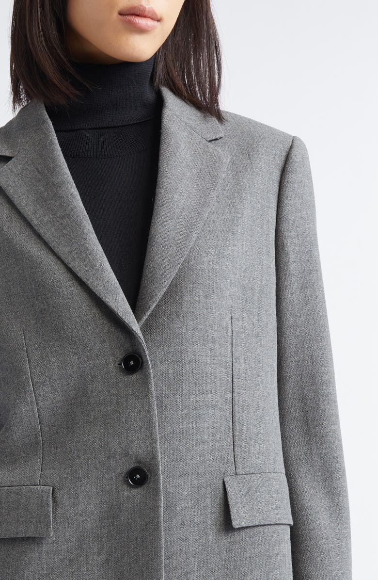 Jil Sander Short Tailored Wool Blazer, Alternate, color, Volcanic Glass