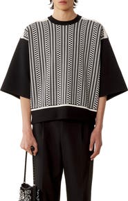 Lanvin Loose-Fit T-Shirt In Silk And Cotton Jacquard