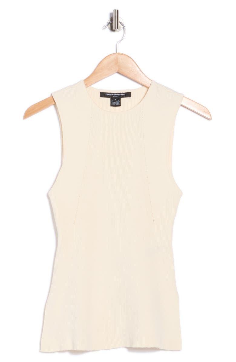 French Connection Rib Tank, Main, color, Cream