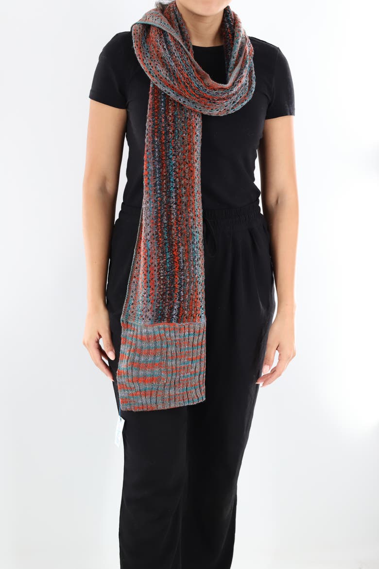 Marble Knit Scarf, Alternate, color, Netural Combo
