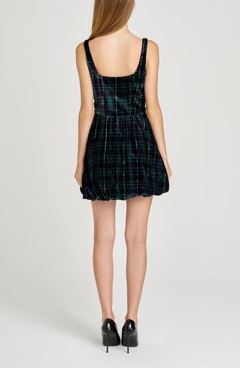 Brielle Bubble Hem Velvet Minidress