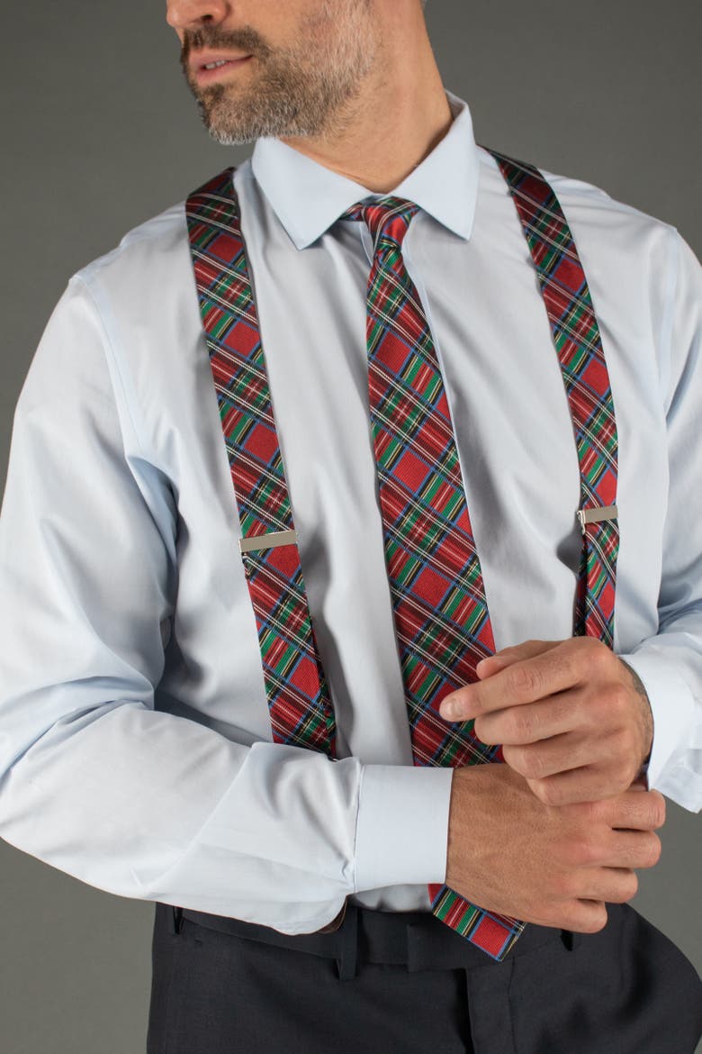 Nicholas Tartan Plaid Silk Necktie, Alternate, color, Red Tartan Plaid