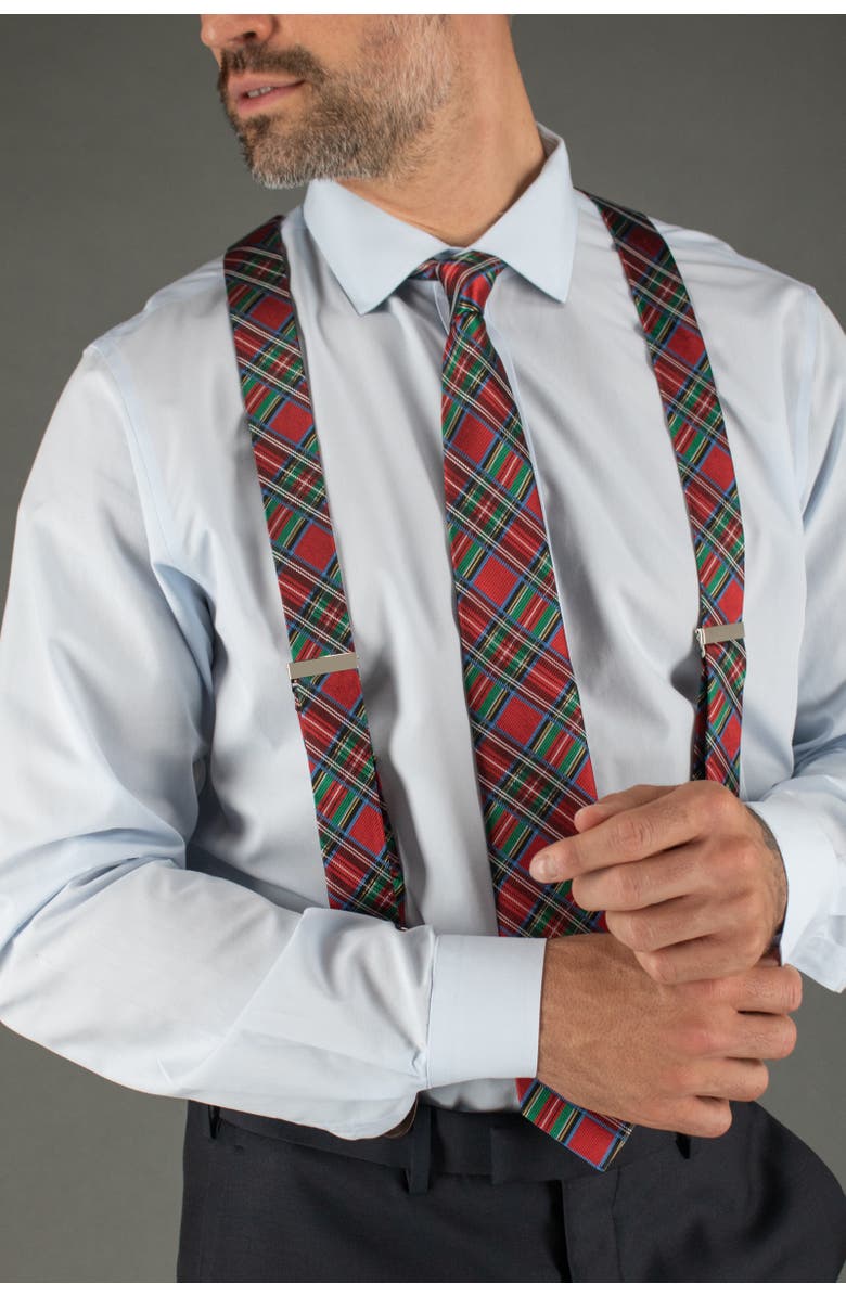 Trafalgar Nicholas Tartan Plaid Silk Necktie, Alternate, color, Red Tartan Plaid