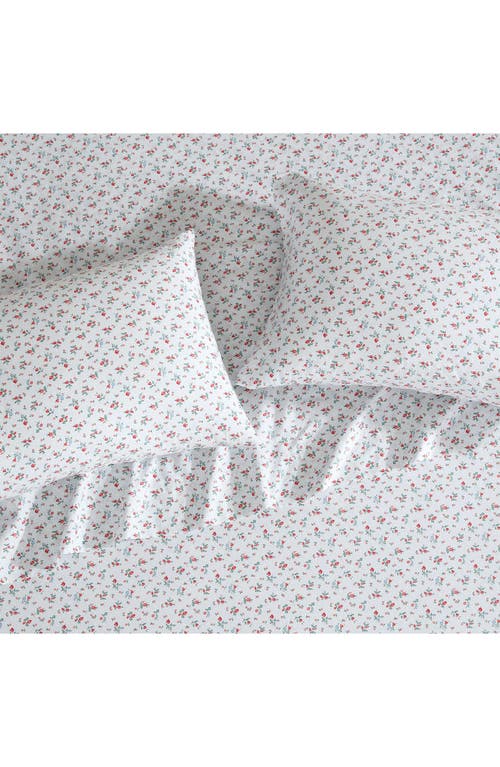 Laura Ashley Aylesmore Ditsy Floral Twin X-long Cotton Percale Sheet Set In Bright Red