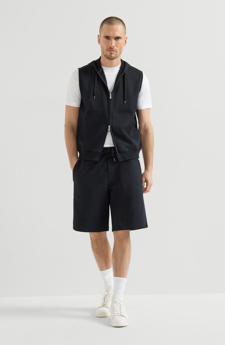Brunello Cucinelli French terry Bermuda shorts, Alternate, color, Black